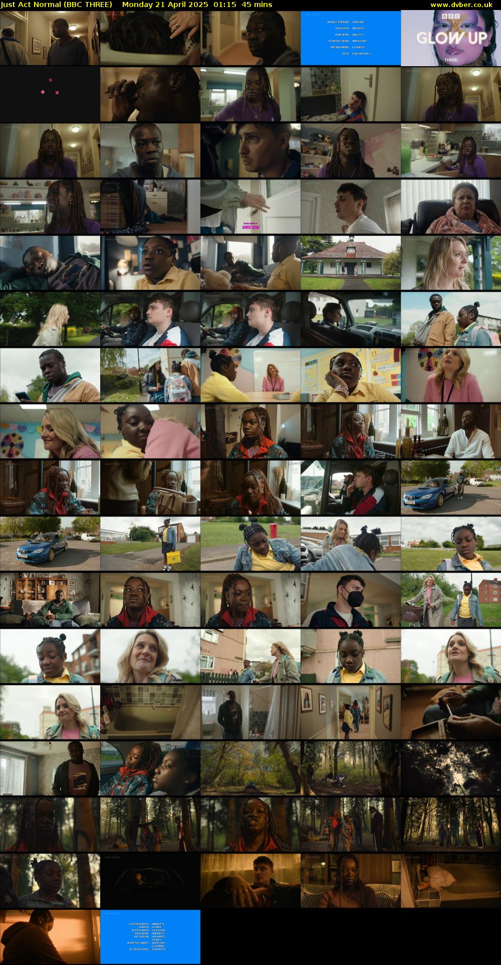 Just Act Normal (BBC THREE) Monday 21 April 2025 01:15 - 02:00