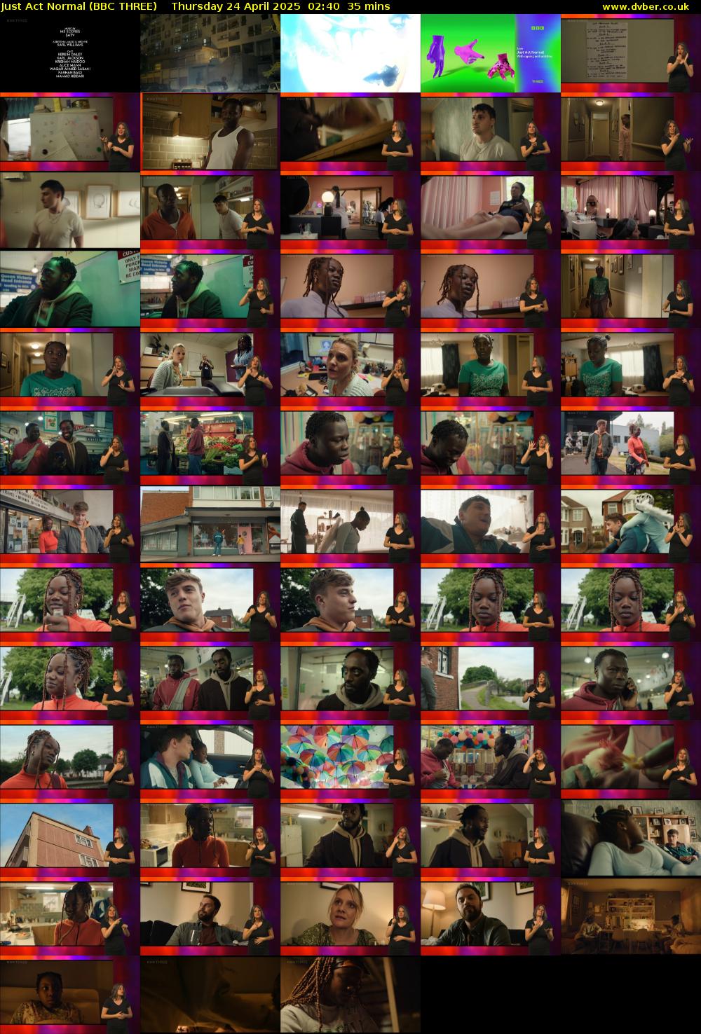 Just Act Normal (BBC THREE) Thursday 24 April 2025 02:40 - 03:15