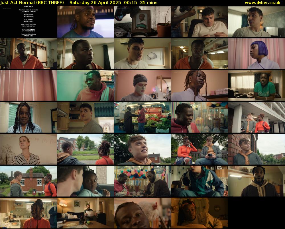 Just Act Normal (BBC THREE) Saturday 26 April 2025 00:15 - 00:50