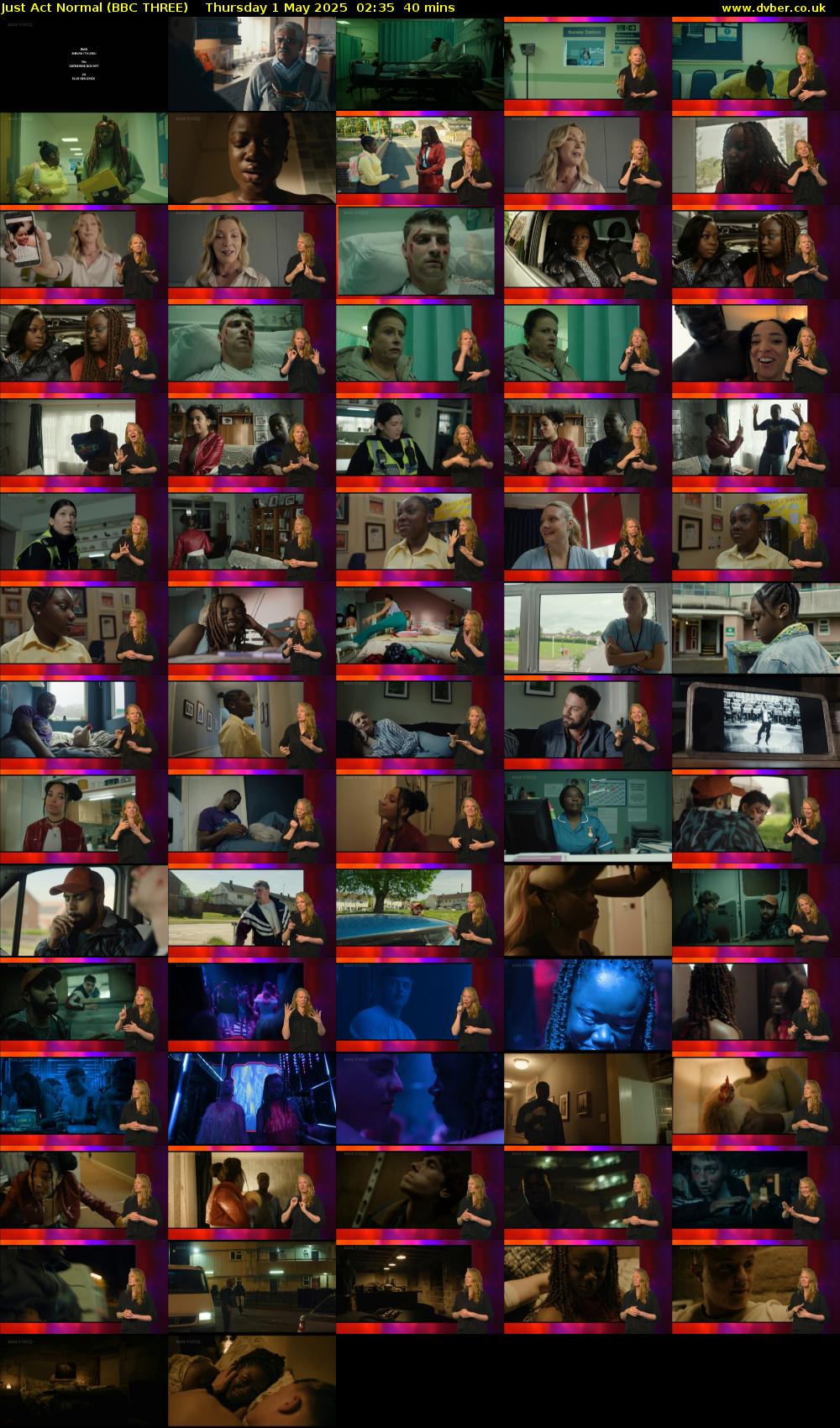 Just Act Normal (BBC THREE) Thursday 1 May 2025 02:35 - 03:15