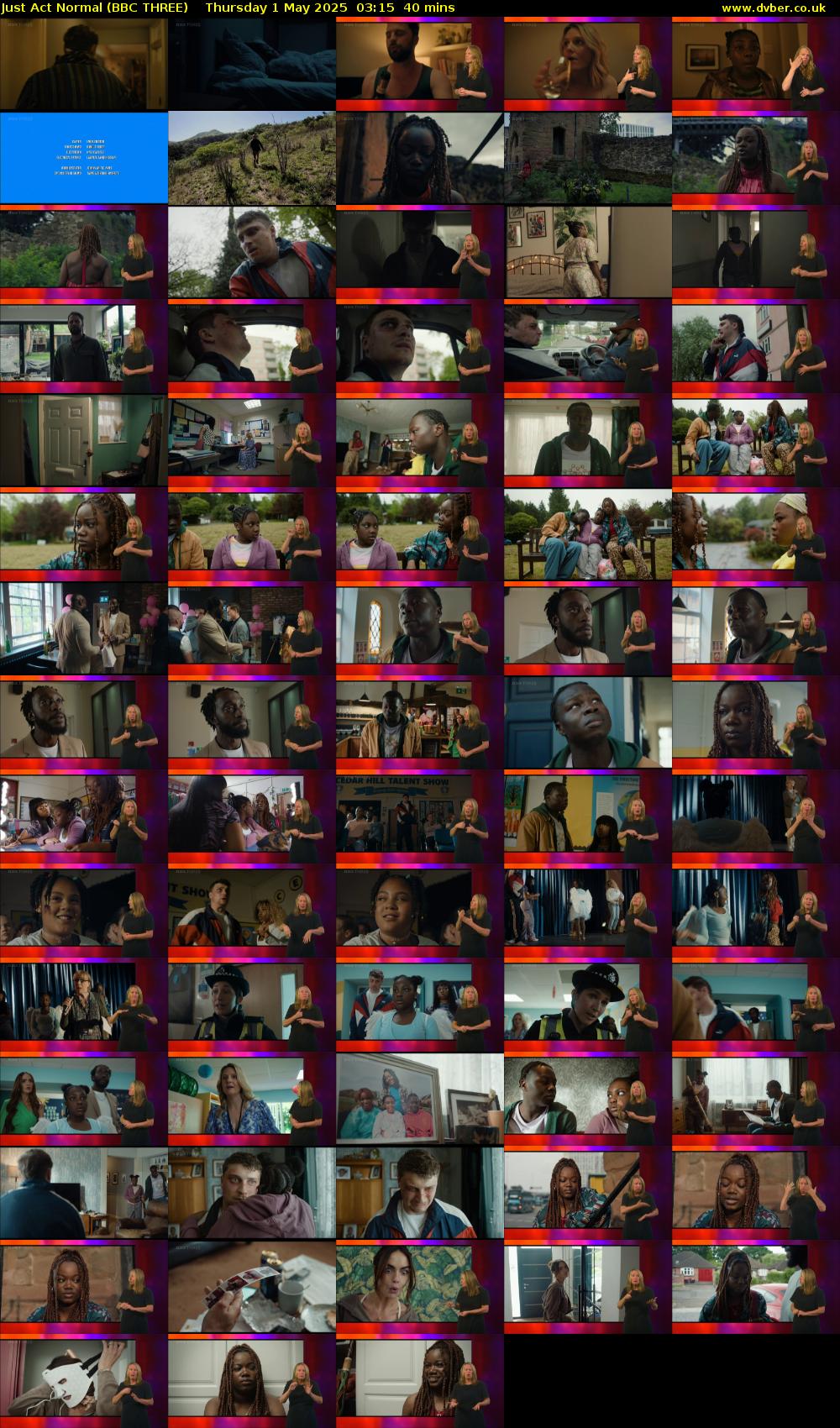 Just Act Normal (BBC THREE) Thursday 1 May 2025 03:15 - 03:55