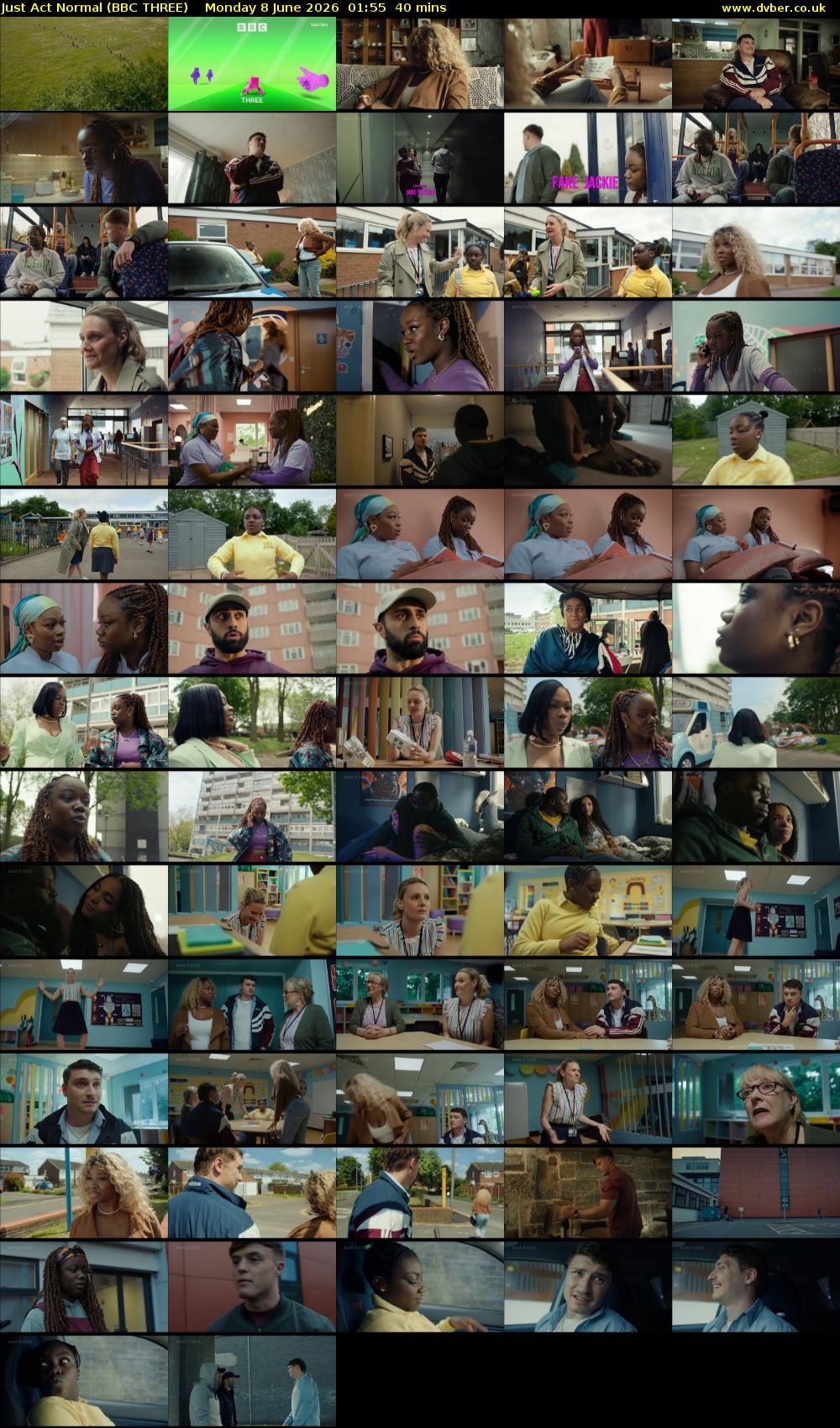 Just Act Normal (BBC THREE) Monday 8 June 2026 01:55 - 02:35