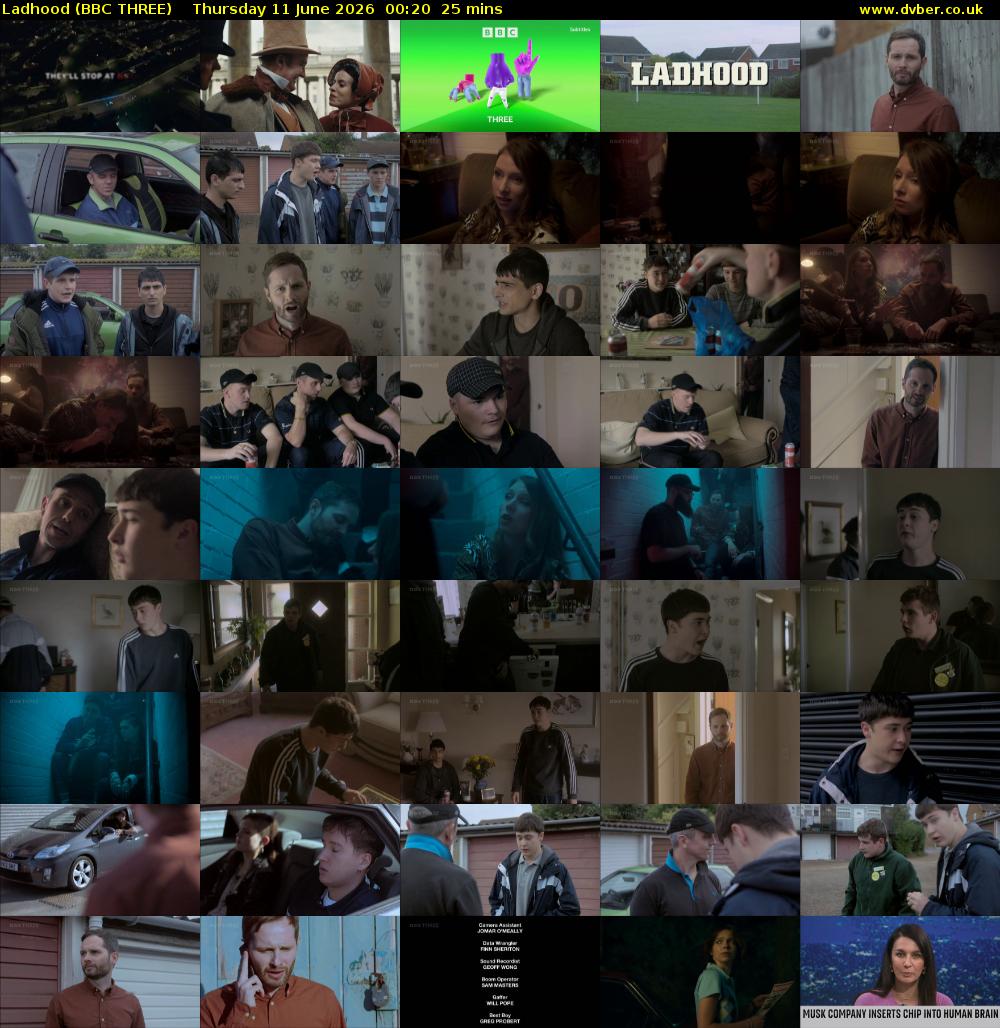 Ladhood (BBC THREE) Thursday 11 June 2026 00:20 - 00:45