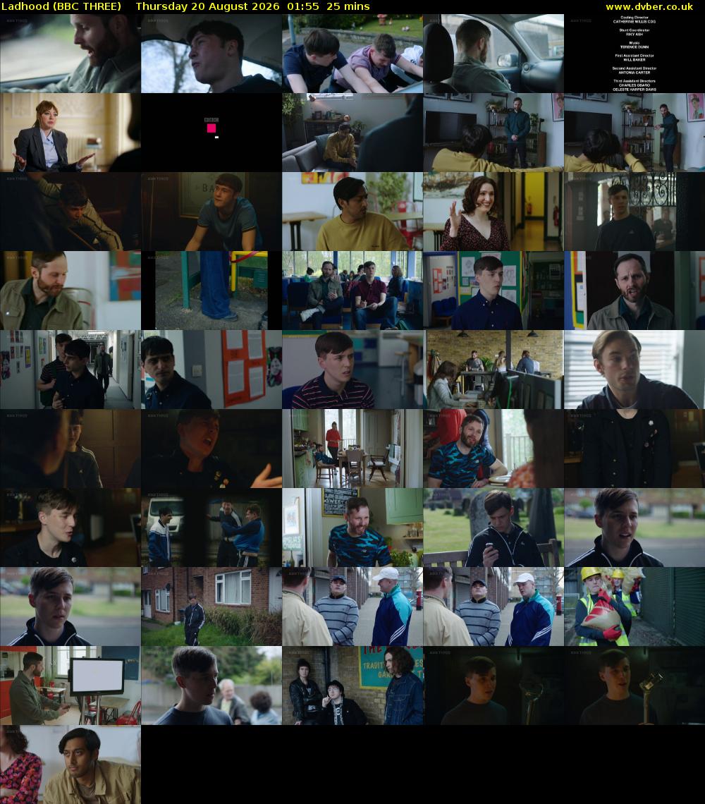 Ladhood (BBC THREE) Thursday 20 August 2026 01:55 - 02:20