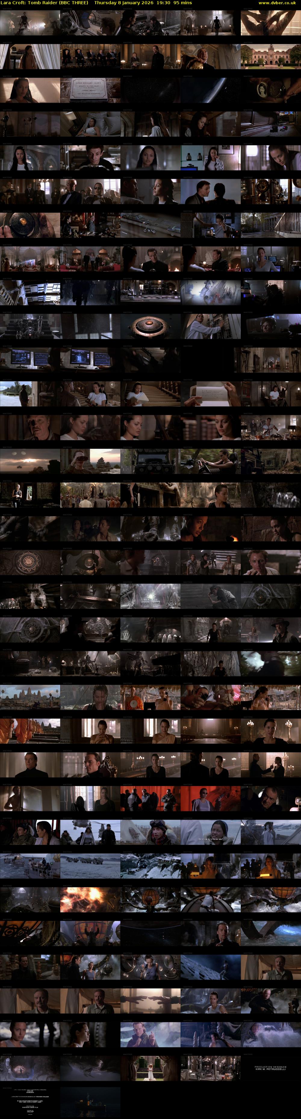 Lara Croft: Tomb Raider (BBC THREE) Thursday 8 January 2026 19:30 - 21:05