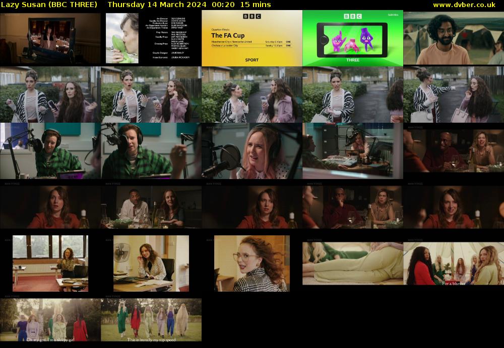 Lazy Susan (BBC THREE) Thursday 14 March 2024 00:20 - 00:35