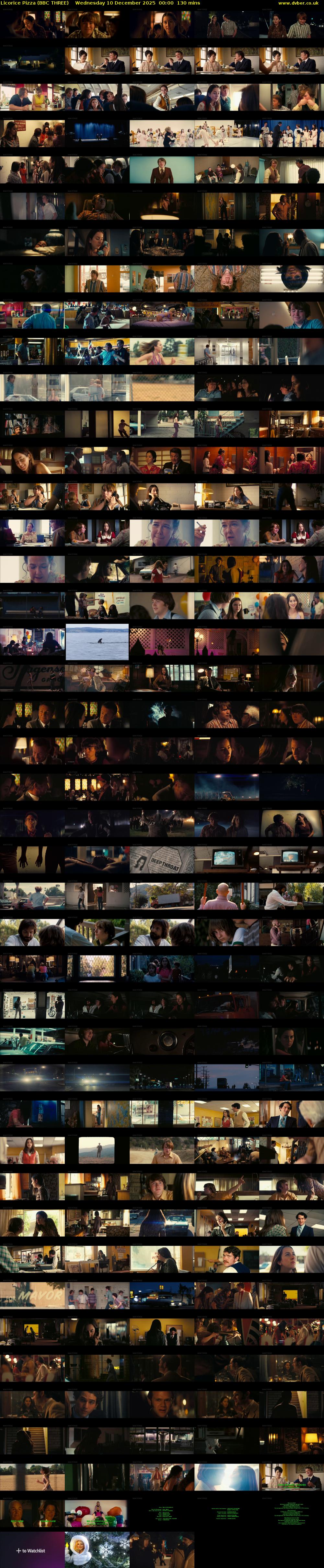 Licorice Pizza (BBC THREE) Wednesday 10 December 2025 00:00 - 02:10