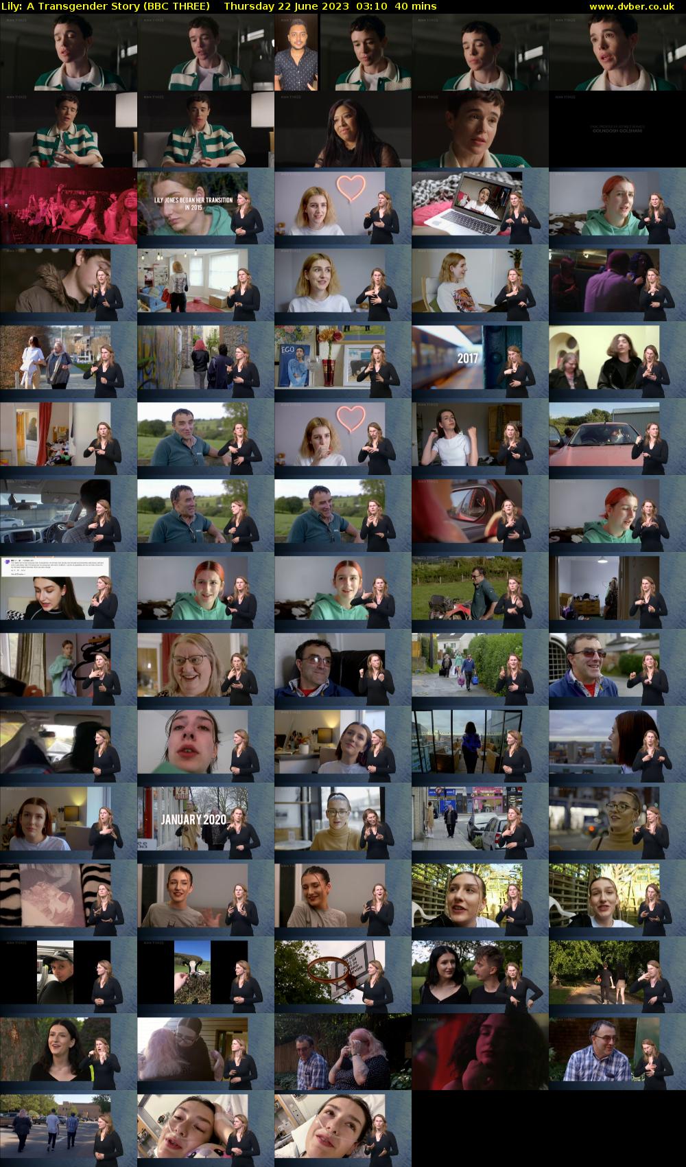 Lily: A Transgender Story (BBC THREE) Thursday 22 June 2023 03:10 - 03:50