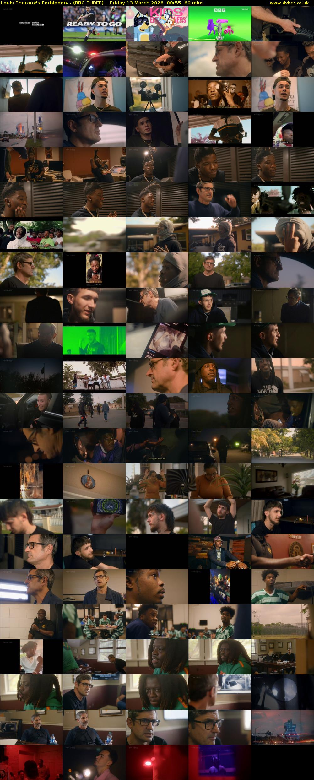 Louis Theroux's Forbidden... (BBC THREE) Friday 13 March 2026 00:55 - 01:55