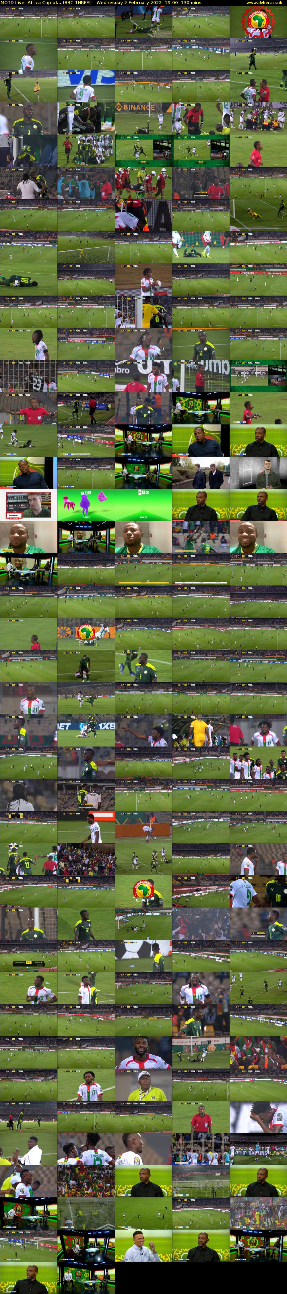 MOTD Live: Africa Cup of... (BBC THREE) Wednesday 2 February 2022 19:00 - 21:10