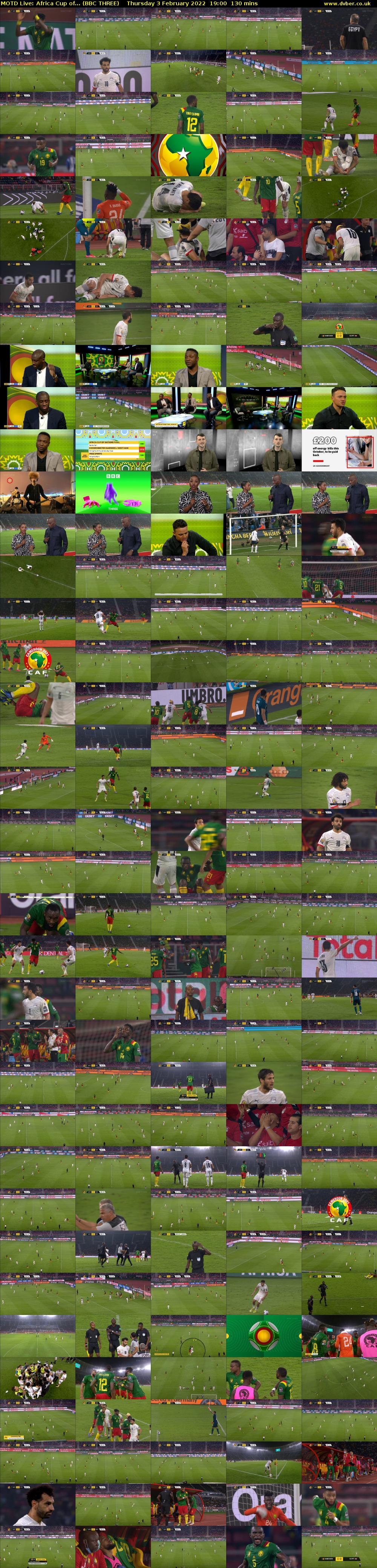 MOTD Live: Africa Cup of... (BBC THREE) Thursday 3 February 2022 19:00 - 21:10