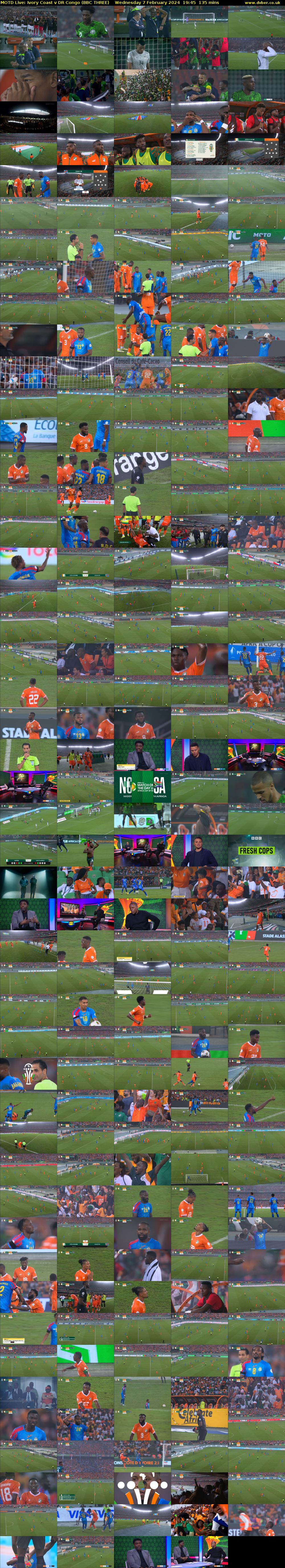 MOTD Live: Ivory Coast v DR Congo (BBC THREE) Wednesday 7 February 2024 19:45 - 22:00