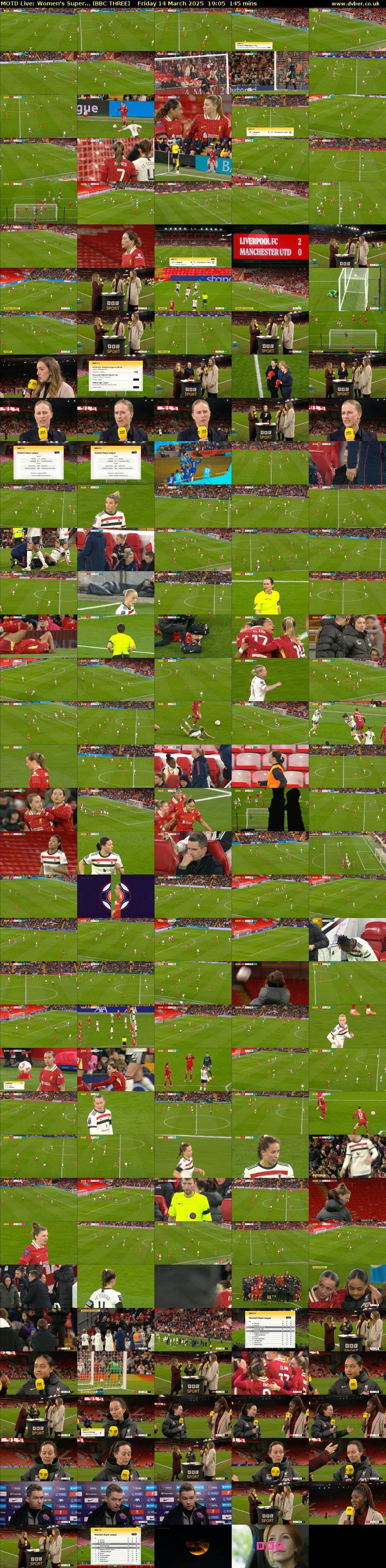 MOTD Live: Women's Super... (BBC THREE) Friday 14 March 2025 19:05 - 21:30