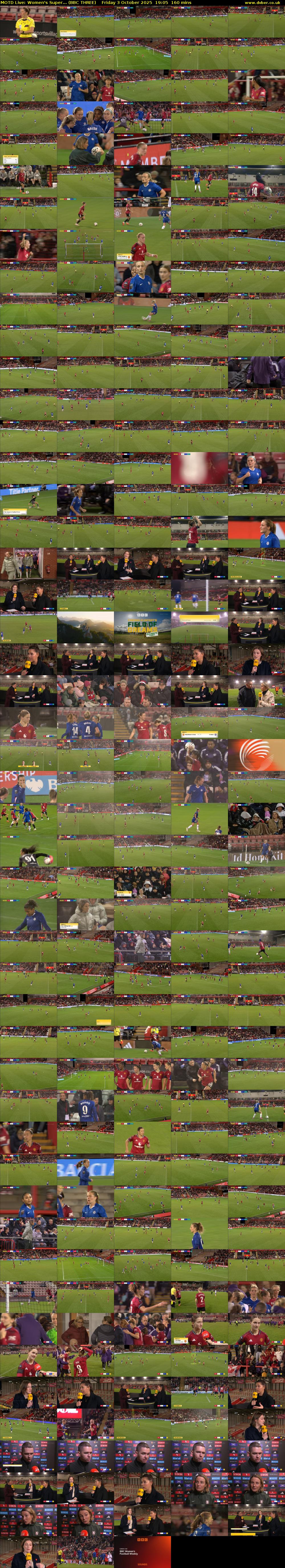 MOTD Live: Women's Super... (BBC THREE) Friday 3 October 2025 19:05 - 21:45