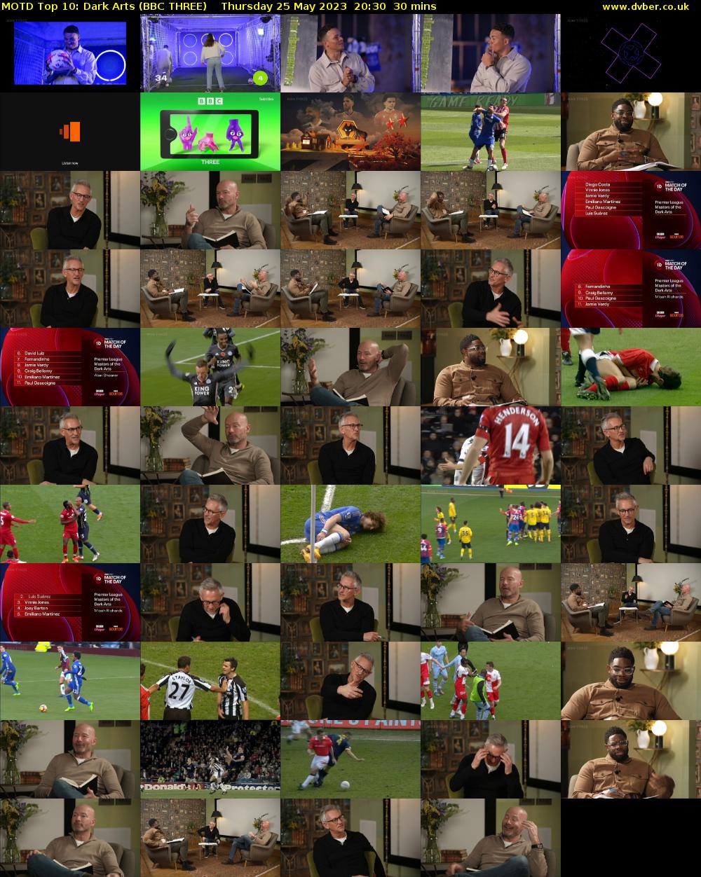MOTD Top 10: Dark Arts (BBC THREE) Thursday 25 May 2023 20:30 - 21:00