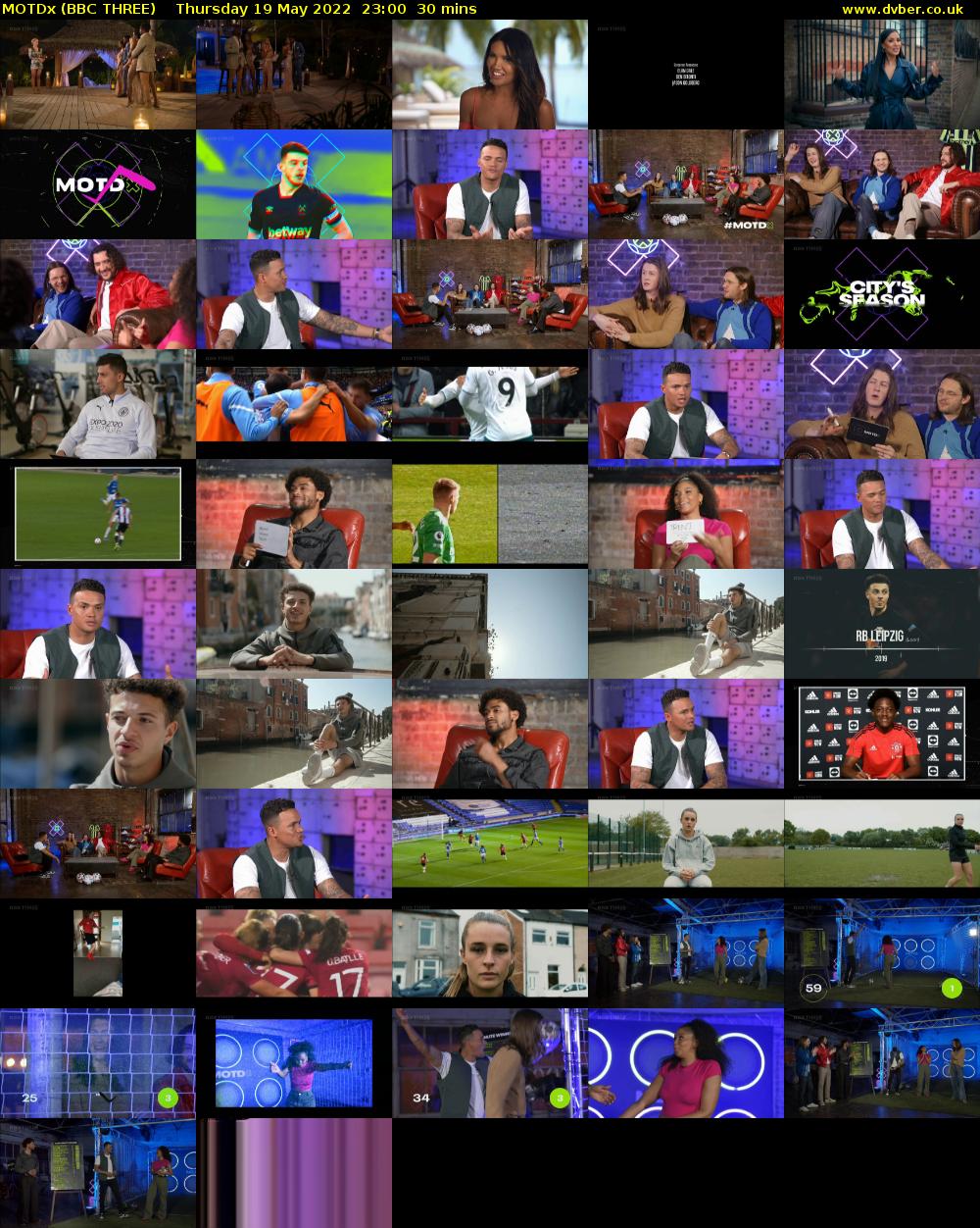 MOTDx (BBC THREE) Thursday 19 May 2022 23:00 - 23:30