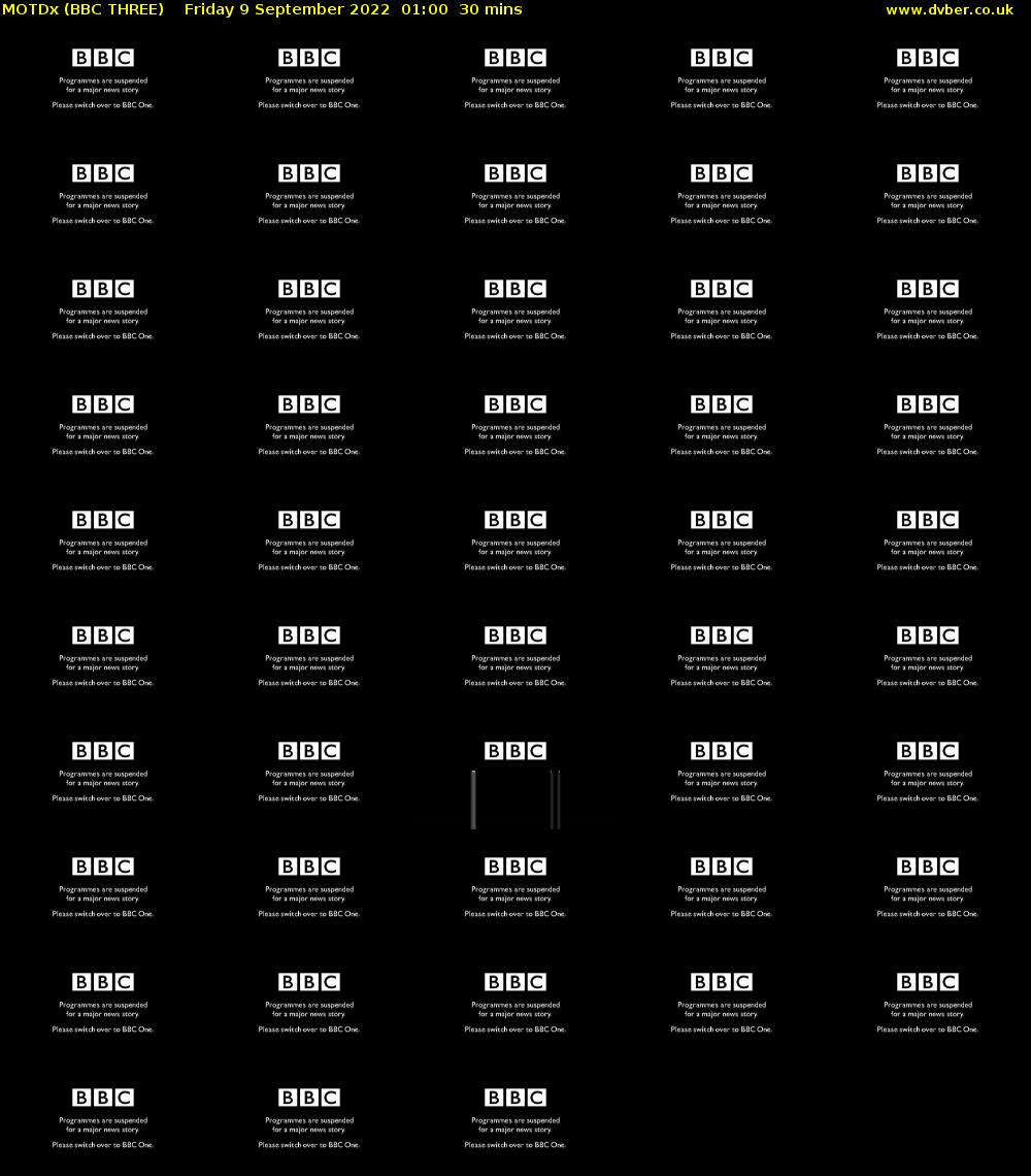 MOTDx (BBC THREE) Friday 9 September 2022 01:00 - 01:30
