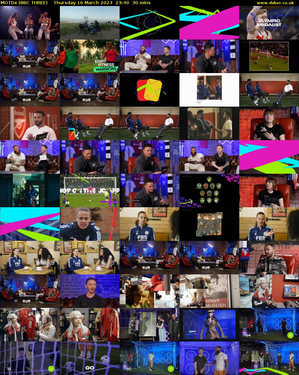 MOTDx (BBC THREE) Thursday 16 March 2023 23:40 - 00:10