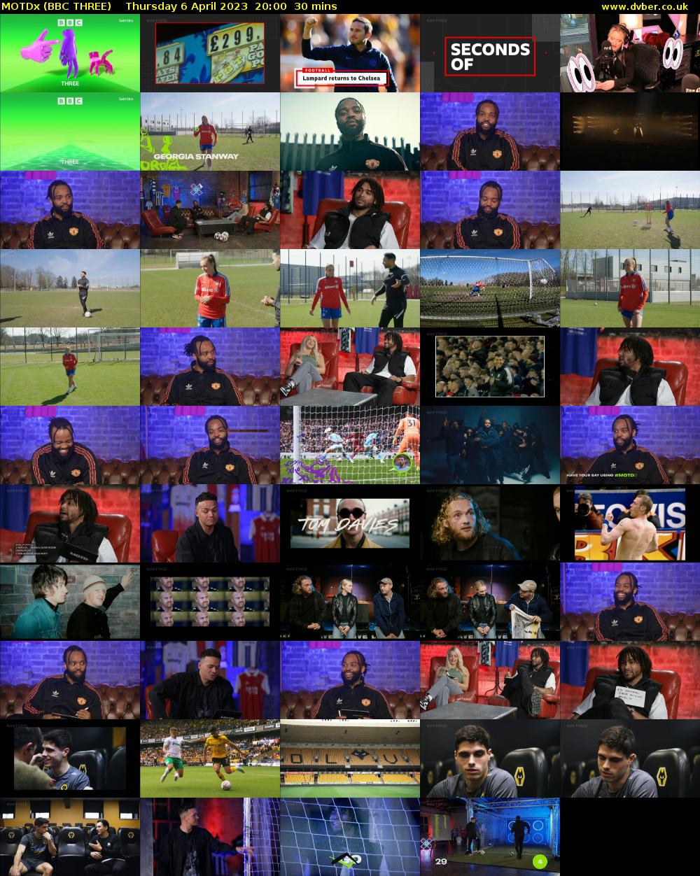 MOTDx (BBC THREE) Thursday 6 April 2023 20:00 - 20:30