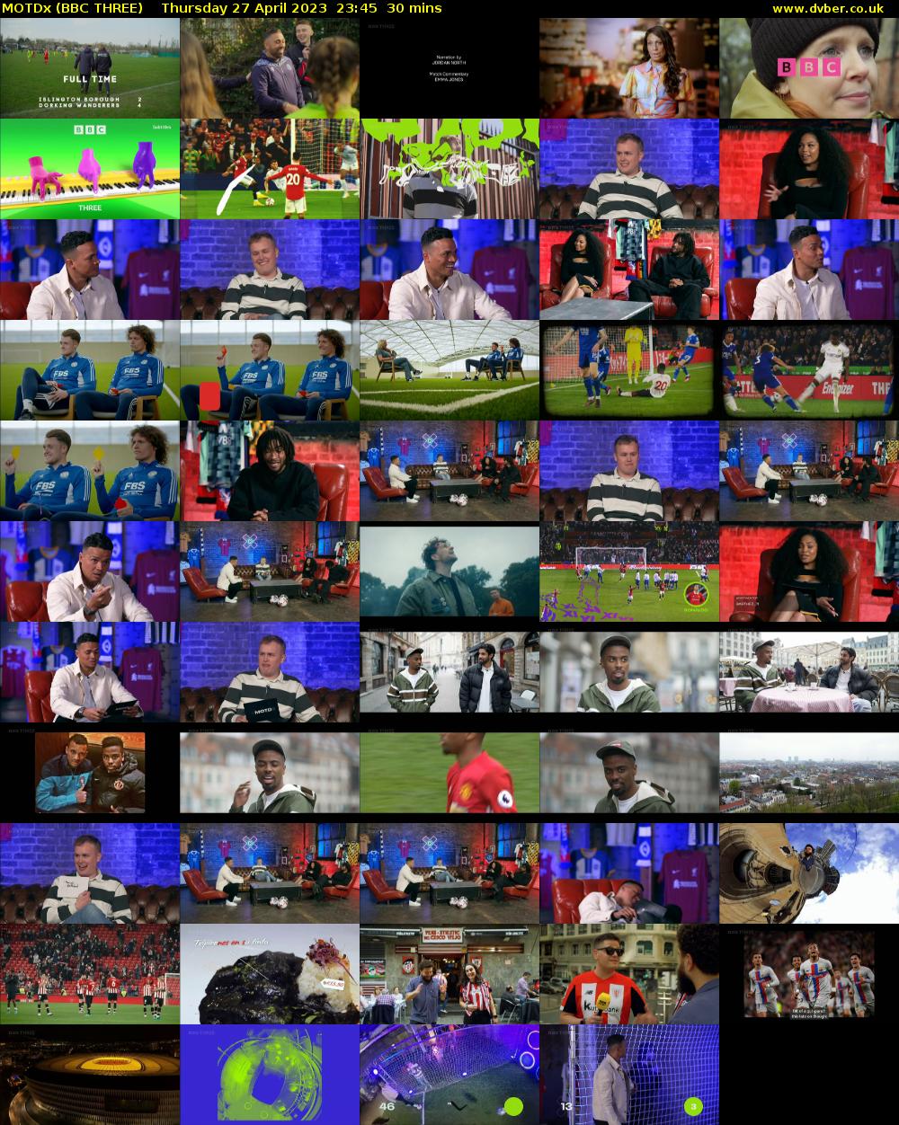 MOTDx (BBC THREE) Thursday 27 April 2023 23:45 - 00:15
