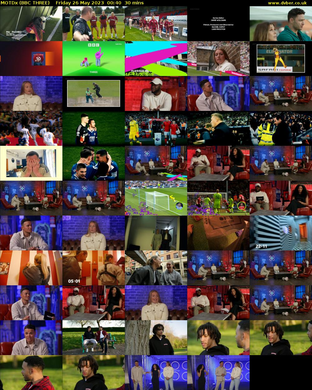 MOTDx (BBC THREE) Friday 26 May 2023 00:40 - 01:10