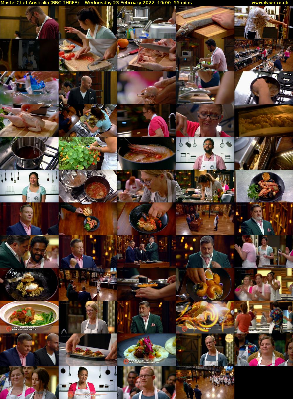 MasterChef Australia (BBC THREE) Wednesday 23 February 2022 19:00 - 19:55