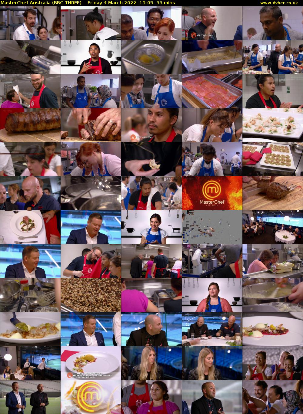 MasterChef Australia (BBC THREE) Friday 4 March 2022 19:05 - 20:00