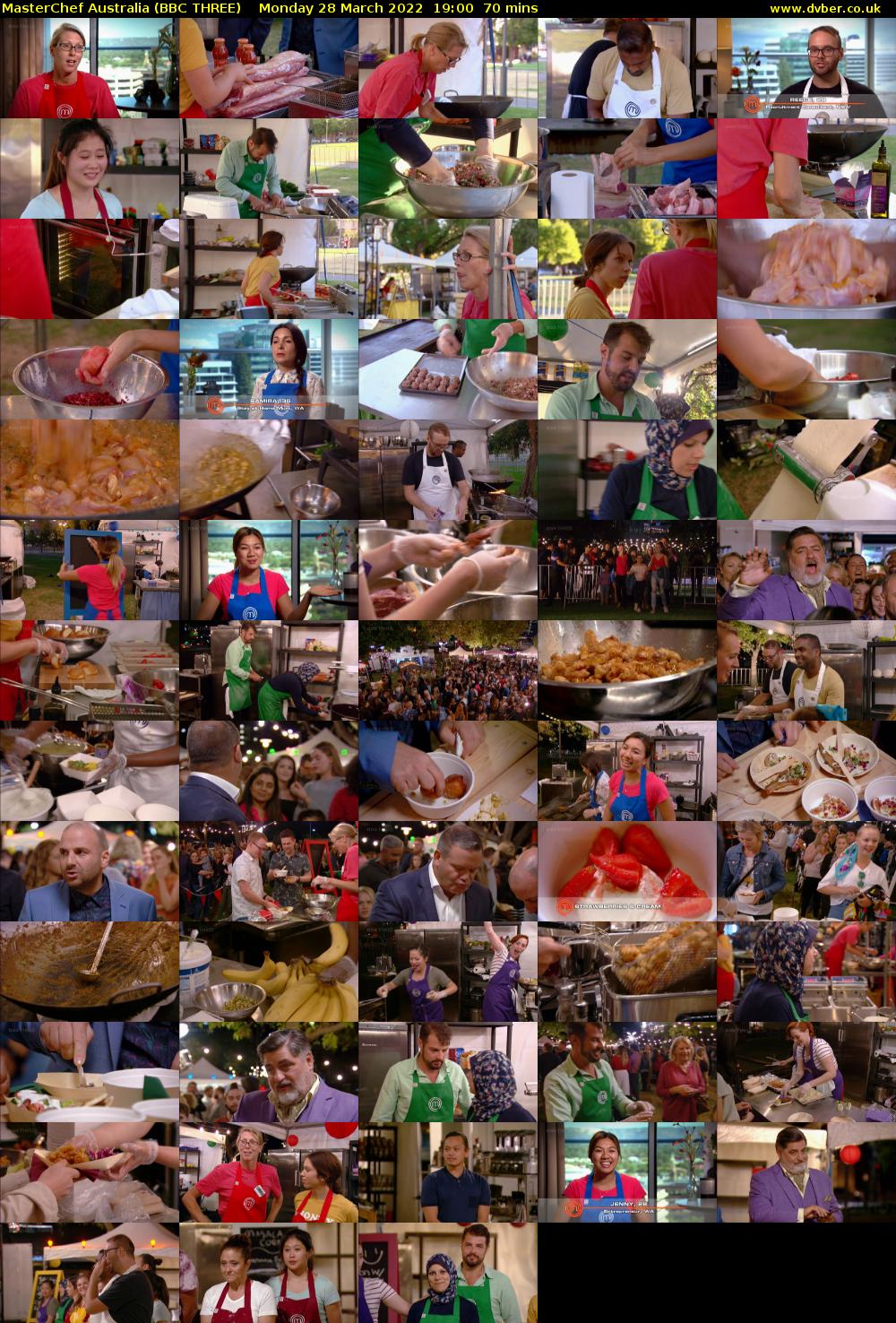MasterChef Australia (BBC THREE) Monday 28 March 2022 19:00 - 20:10