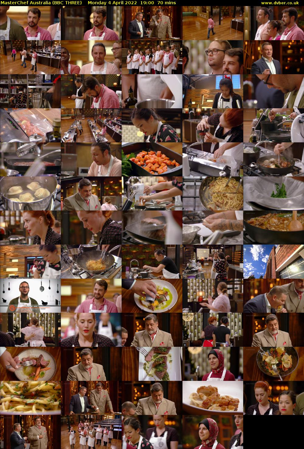 MasterChef Australia (BBC THREE) Monday 4 April 2022 19:00 - 20:10