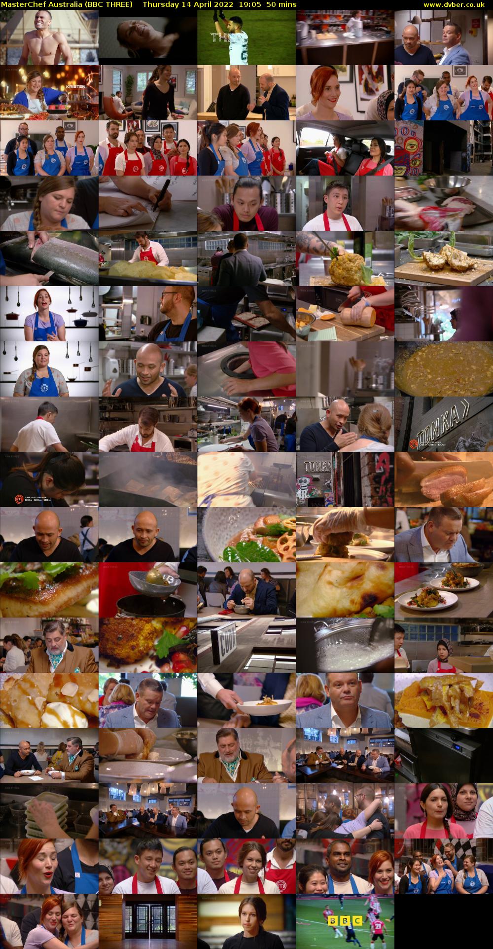 MasterChef Australia (BBC THREE) Thursday 14 April 2022 19:05 - 19:55