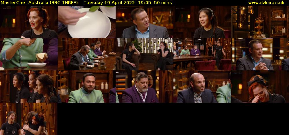 MasterChef Australia (BBC THREE) Tuesday 19 April 2022 19:05 - 19:55
