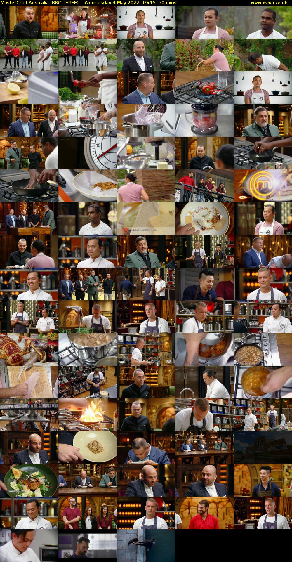 MasterChef Australia (BBC THREE) Wednesday 4 May 2022 19:15 - 20:05