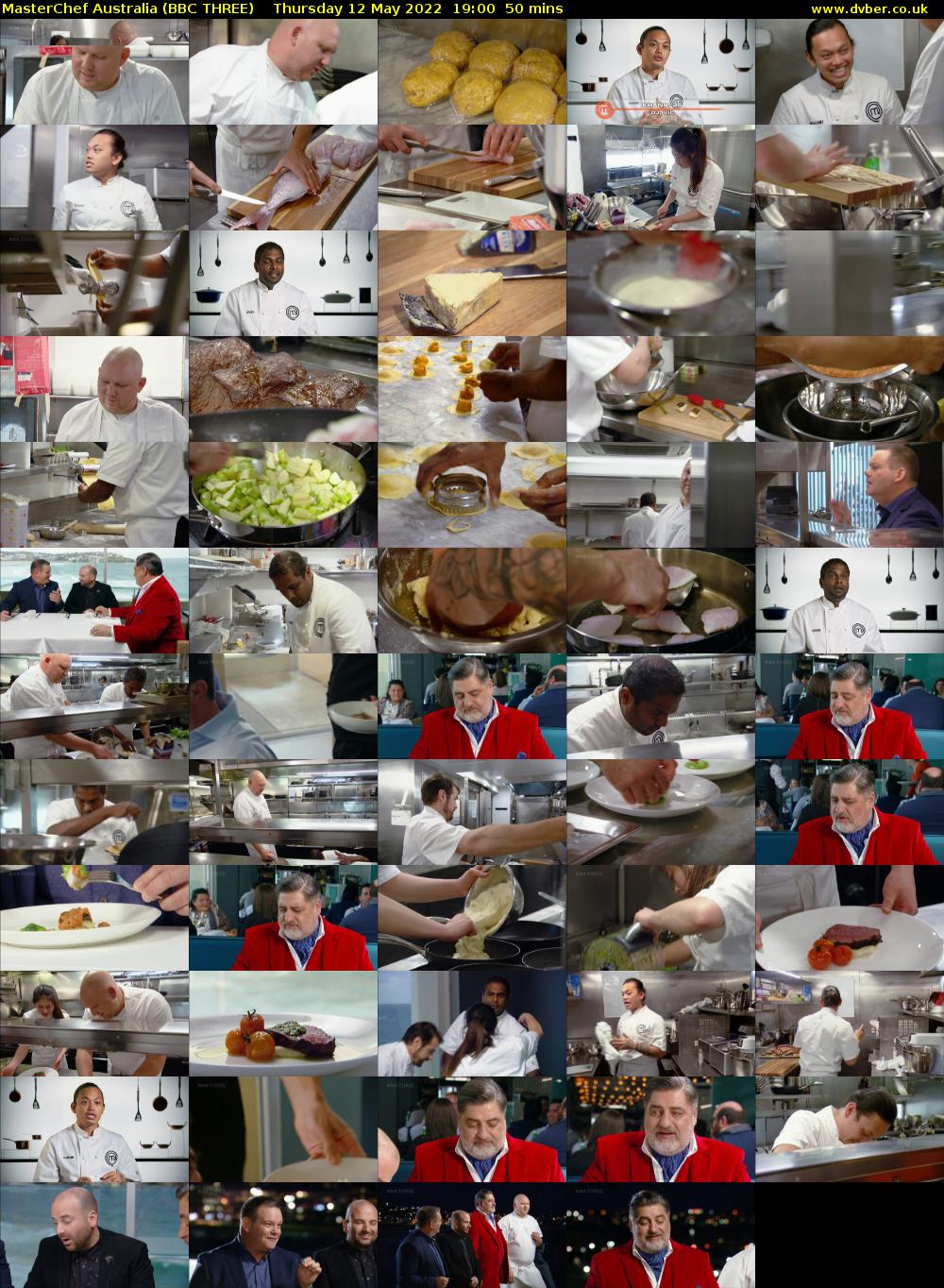 MasterChef Australia (BBC THREE) Thursday 12 May 2022 19:00 - 19:50