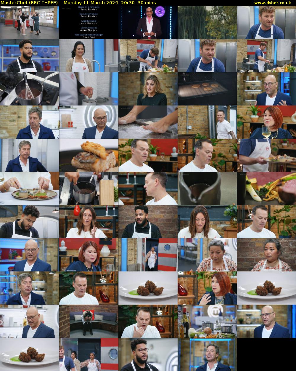 MasterChef (BBC THREE) Monday 11 March 2024 20:30 - 21:00