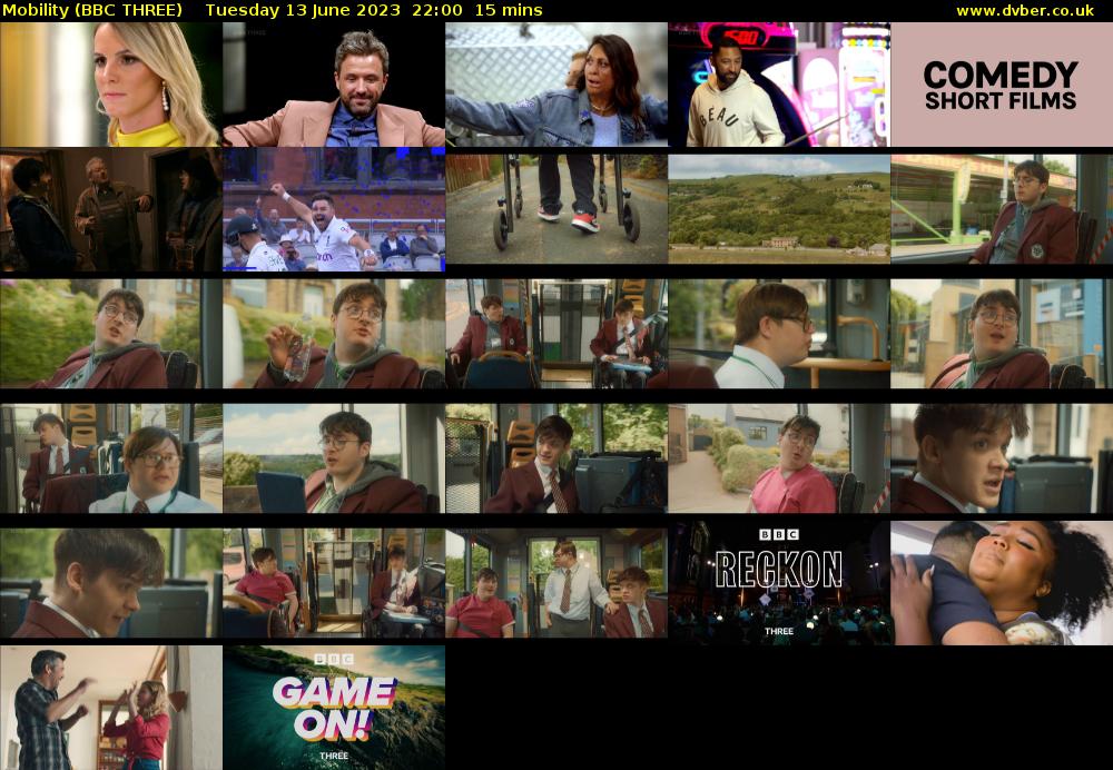 Mobility (BBC THREE) Tuesday 13 June 2023 22:00 - 22:15