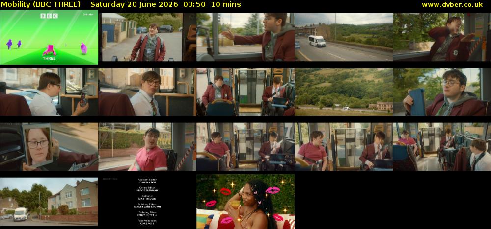 Mobility (BBC THREE) Saturday 20 June 2026 03:50 - 04:00