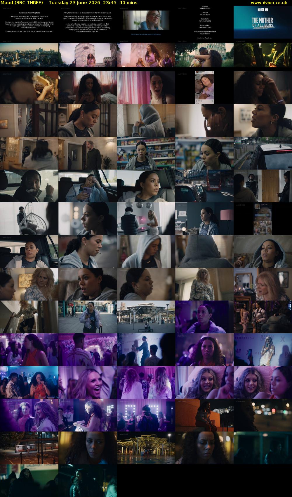 Mood (BBC THREE) Tuesday 23 June 2026 23:45 - 00:25