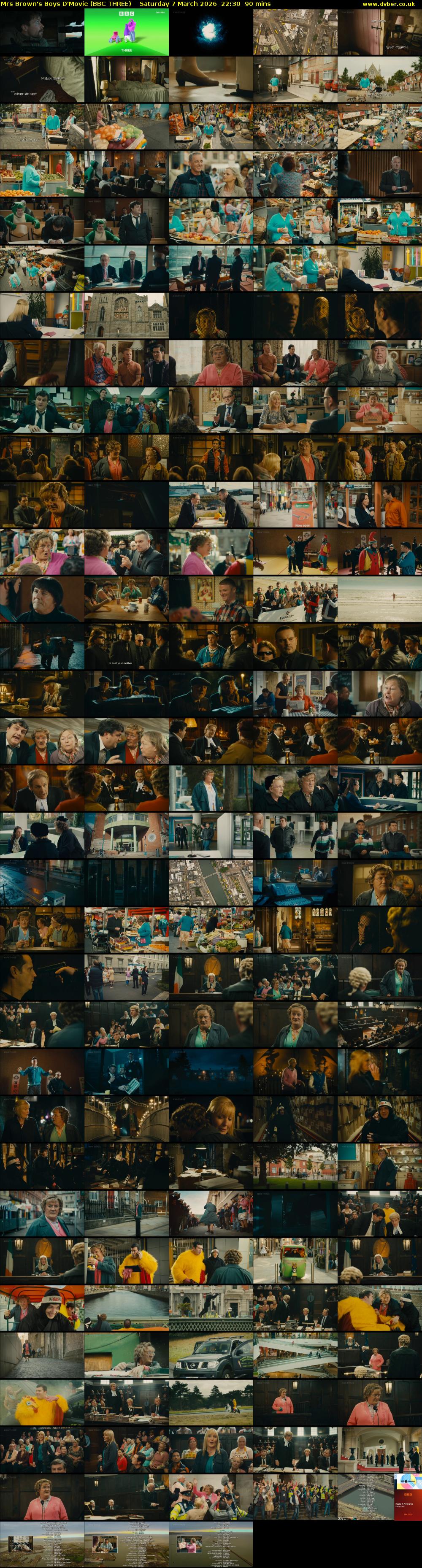 Mrs Brown's Boys D'Movie (BBC THREE) Saturday 7 March 2026 22:30 - 00:00