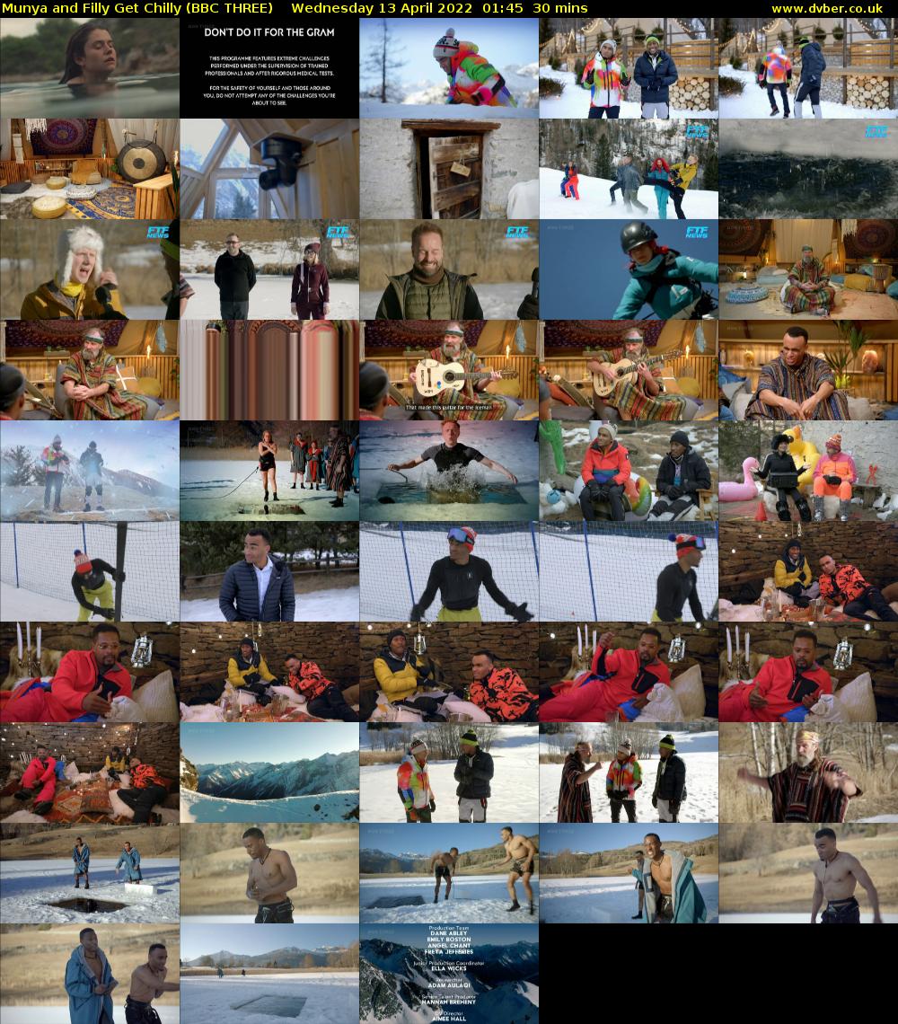 Munya and Filly Get Chilly (BBC THREE) Wednesday 13 April 2022 01:45 - 02:15