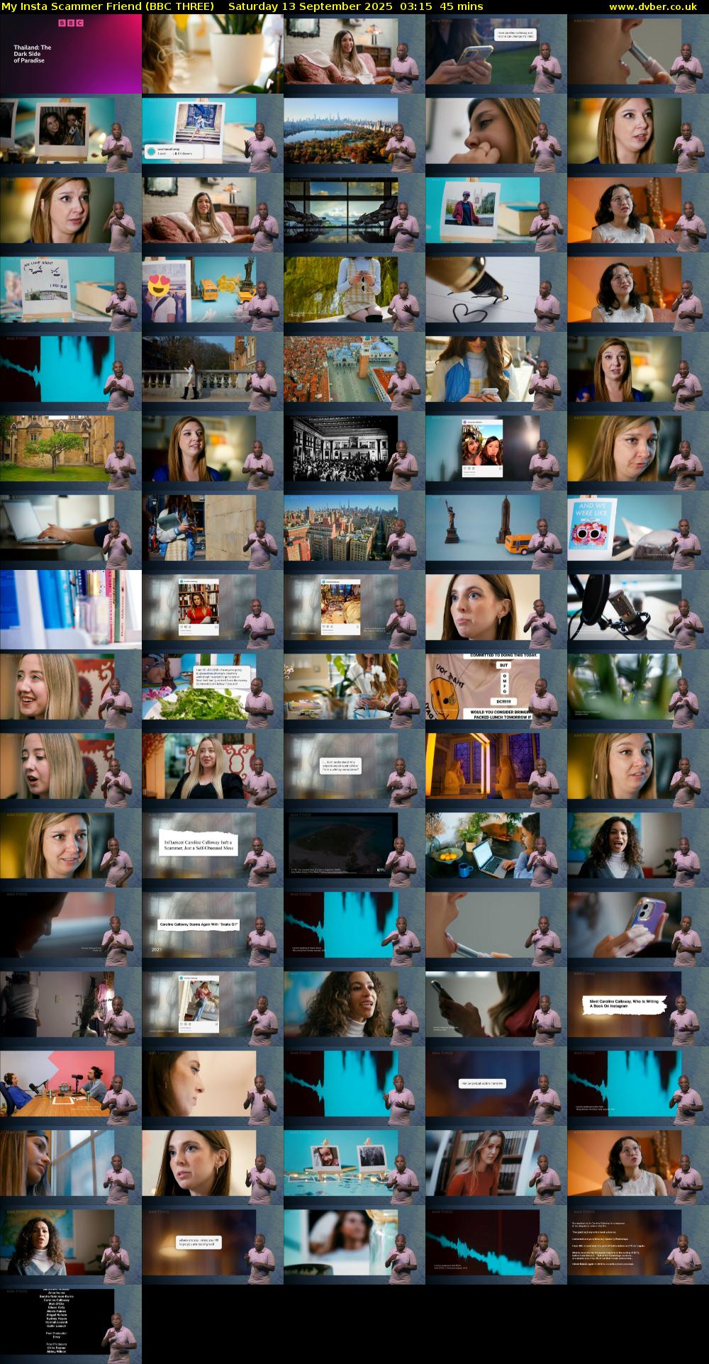 My Insta Scammer Friend (BBC THREE) Saturday 13 September 2025 03:15 - 04:00