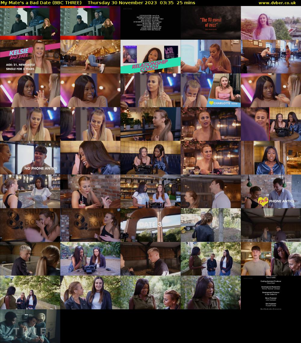 My Mate's a Bad Date (BBC THREE) Thursday 30 November 2023 03:35 - 04:00