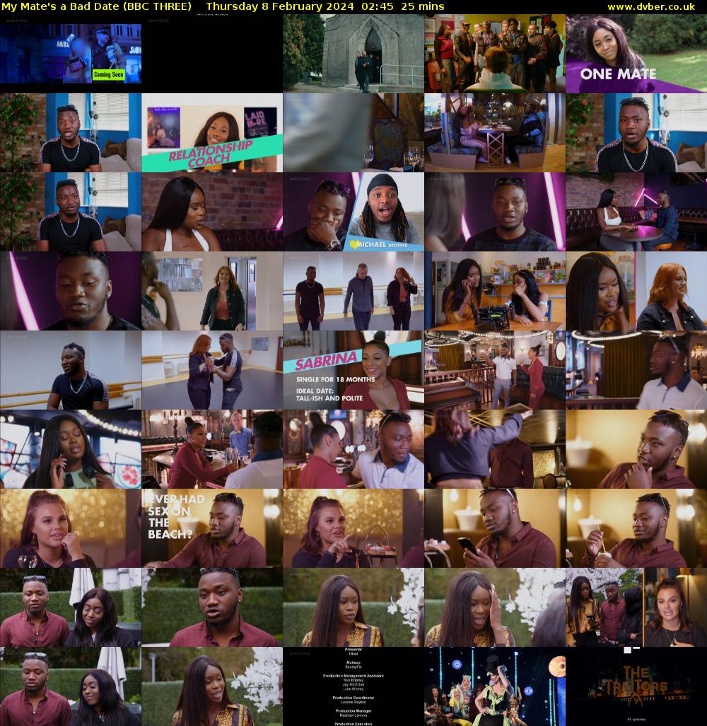 My Mate's a Bad Date (BBC THREE) Thursday 8 February 2024 02:45 - 03:10
