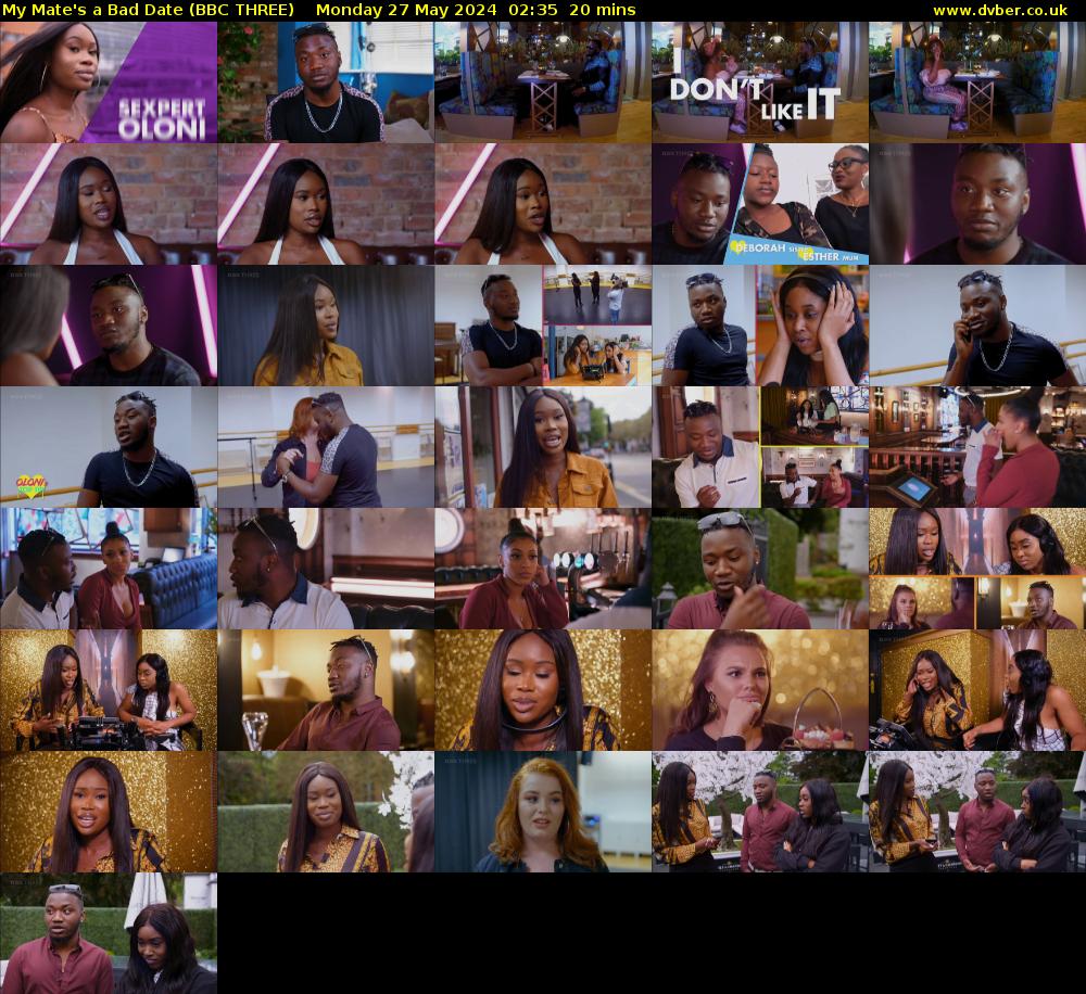 My Mate's a Bad Date (BBC THREE) Monday 27 May 2024 02:35 - 02:55