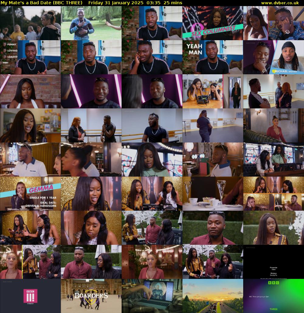 My Mate's a Bad Date (BBC THREE) Friday 31 January 2025 03:35 - 04:00