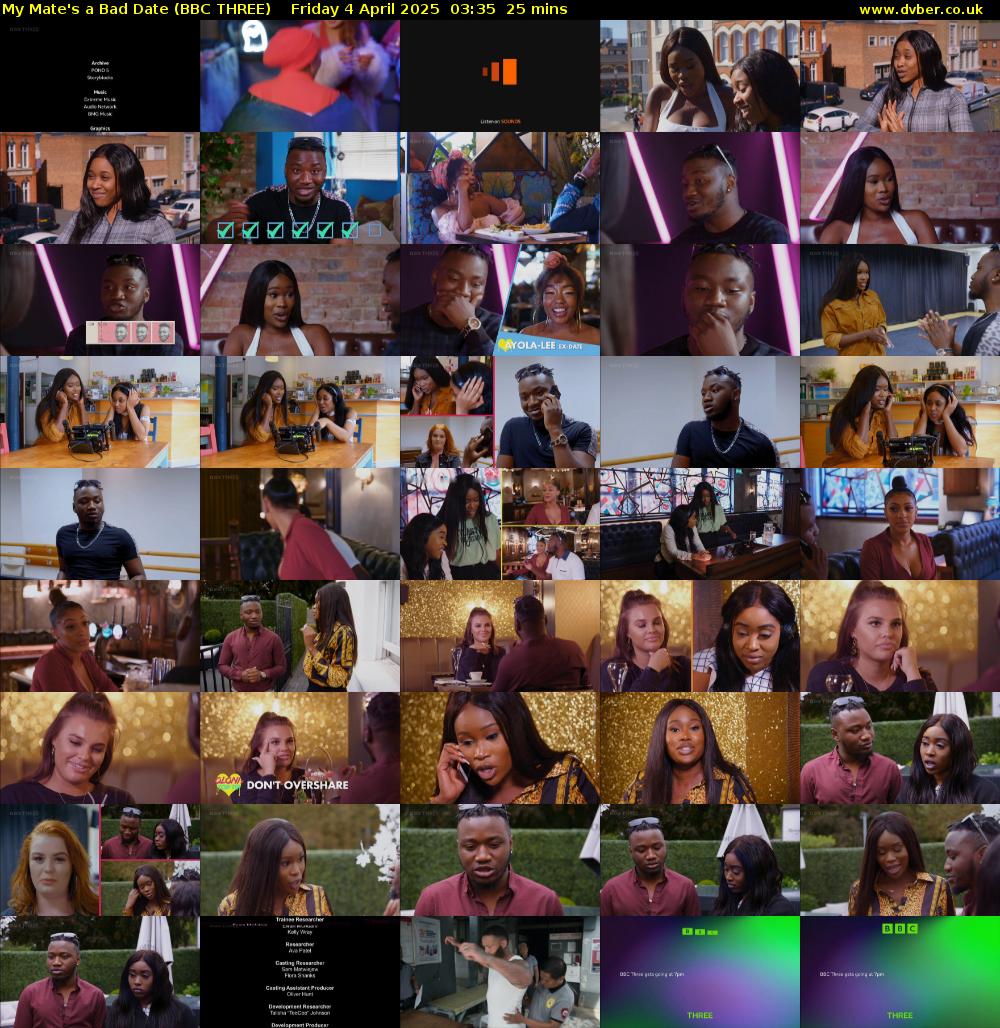 My Mate's a Bad Date (BBC THREE) Friday 4 April 2025 03:35 - 04:00