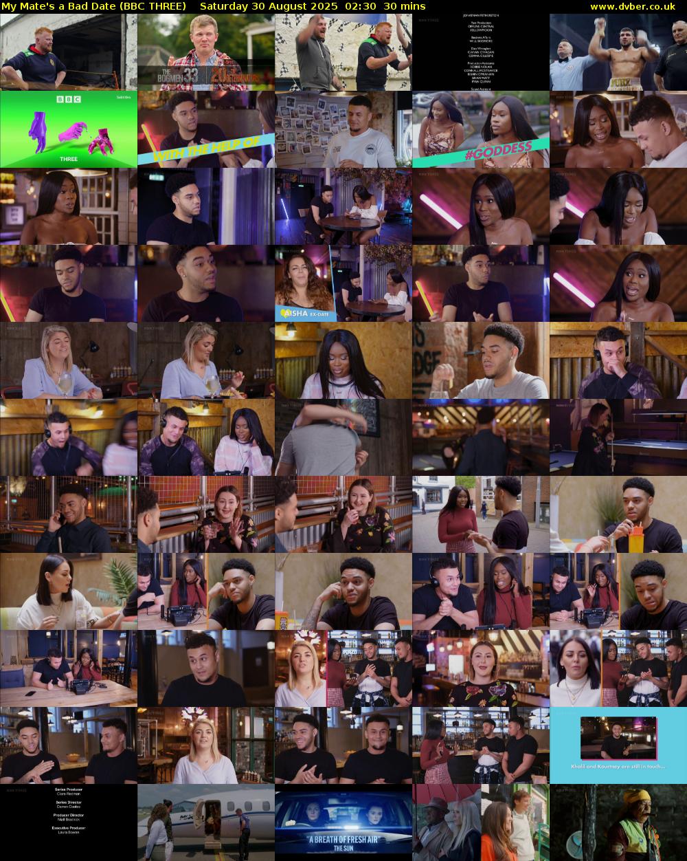 My Mate's a Bad Date (BBC THREE) Saturday 30 August 2025 02:30 - 03:00
