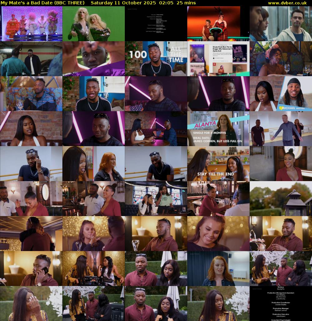 My Mate's a Bad Date (BBC THREE) Saturday 11 October 2025 02:05 - 02:30