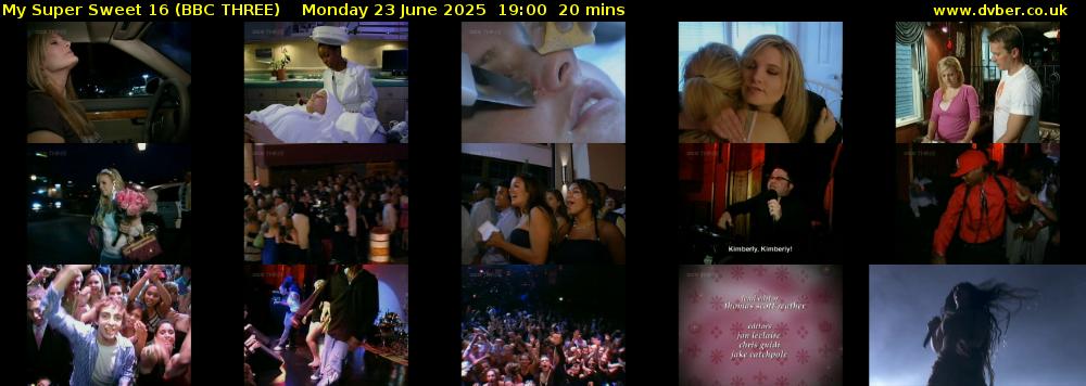 My Super Sweet 16 (BBC THREE) Monday 23 June 2025 19:00 - 19:20