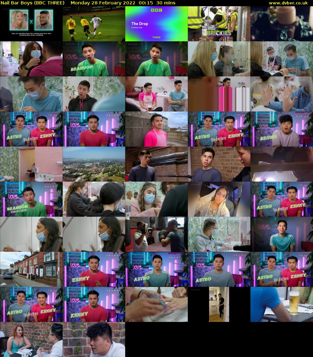Nail Bar Boys (BBC THREE) Monday 28 February 2022 00:15 - 00:45