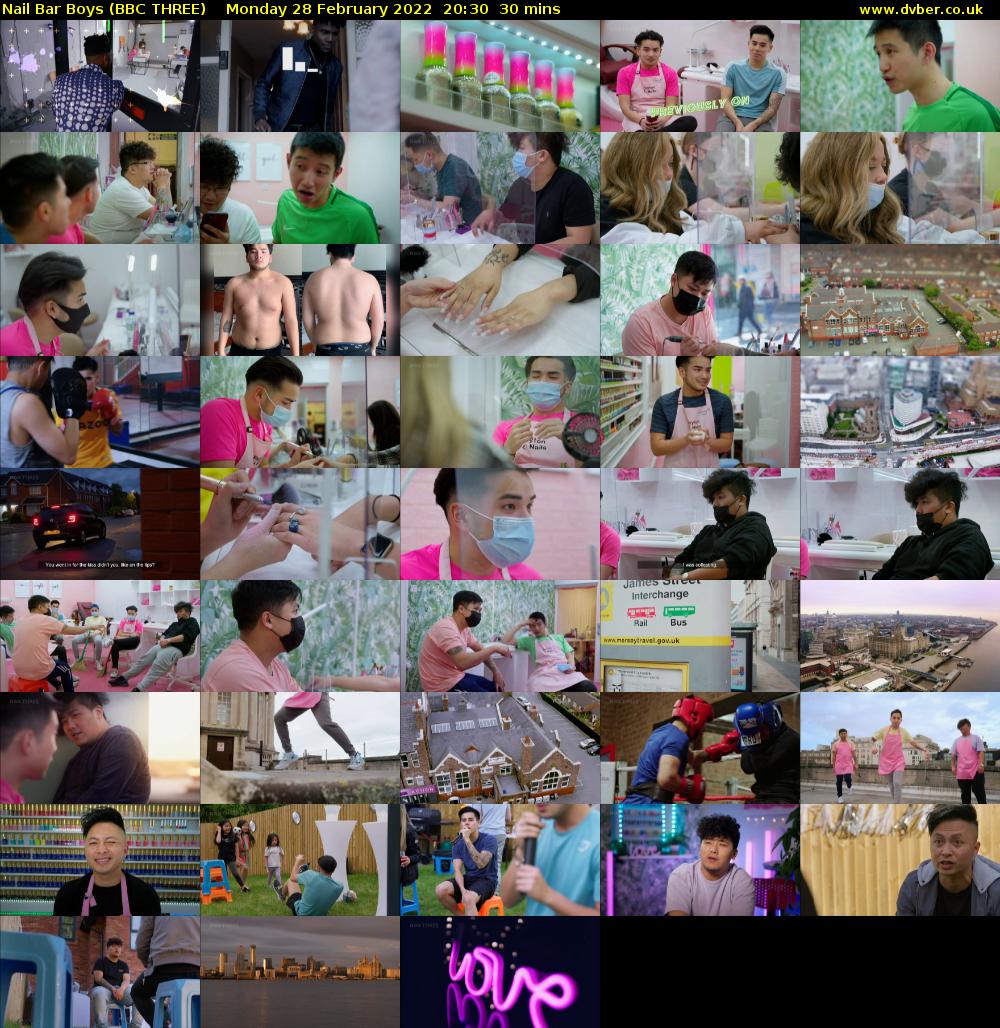 Nail Bar Boys (BBC THREE) Monday 28 February 2022 20:30 - 21:00